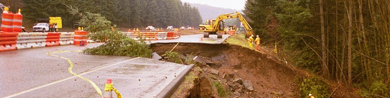 2001 Nisqually Earthquake - Landslide - Highway 101 (Eberhard)