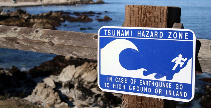 Tsunami Hazard Zone Sign